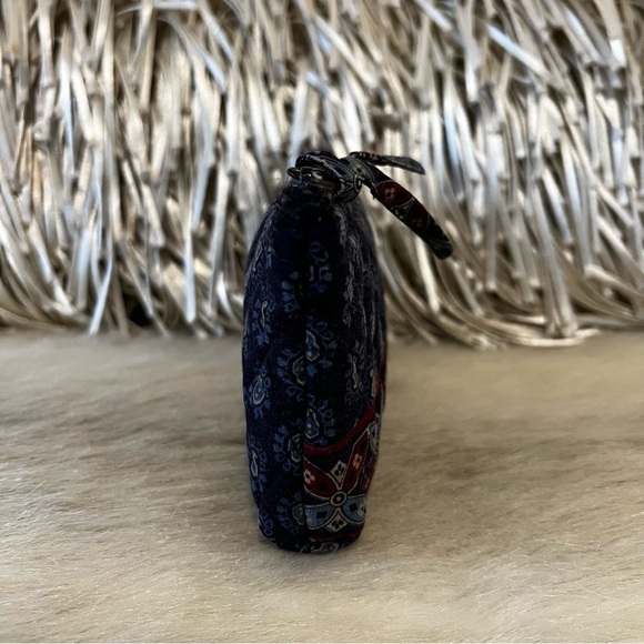 Vintage VERA BRADLEY 1998 Classic Navy Cosmetic Case Maroon Paisley Travel - Picture 4 of 12